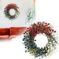 thumbnail image 4 of Clearance! 22 Inches American Flag Floral Wreaths Patriotic Decorations Wreath Red White Blue Artificial Floral Twig Wreath 4Th of July Independence Day Memorial Day Flag Day Hanging, 4 of 9