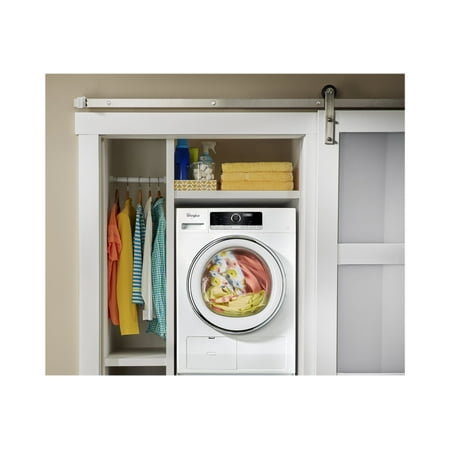 Whirlpool - 4.3 Cu. Ft. Stackable Electric Dryer with Steam and Wrinkle Shield - White
