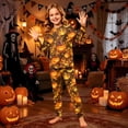 thumbnail image 2 of Halloween Family Pajamas Set Long Sleeve Crew Neck, Soft Matching Halloween Pajamas with Top Hat Pumpkin Print, Vintage Family Halloween Pajama Set for Party, 2 of 6