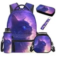 thumbnail image 7 of Jeiento Galaxy Cat School Backpack for Girls 10-12 17 inch Lightweight Bookbag with Lunch Box, Water Bottle Holder, Pencil Case & Keychain 5-Piece Set Elementary 3rd-6th Grade Back to School Gifts, 7 of 7