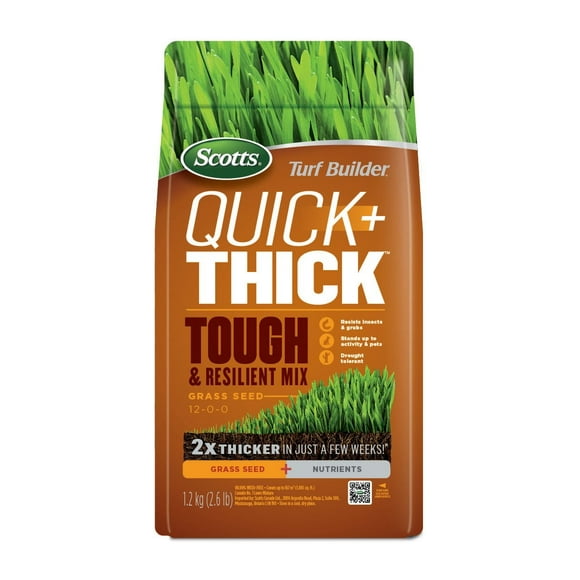 Scotts Turf Builder Quick + Thick Tough & Resilient Grass Seed Mix, 1,805 sq ft  1.2kg