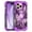 Light Purple, variant on Meshine Phone Case for iPhone 16 Pro,Butterfly Glow in The Dark Three Layer Heavy Duty Shockproof Full Body Protection Hard Plastic Bumper+Soft Silicone Protective Case,Deep Purple