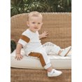thumbnail image 6 of BemeyourBBs Newborn Baby Boys Spring Summer Fall Clothes Infant Baby Boy Mama's Boy Outfits Waffle Patchwork Bear Embroidered Short Sleeve Rompers Long Pants 2Pcs Clothes Set, 6 of 9