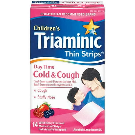 Triaminic: Day Time Wild Berry Flavor Thin Strips Cold & Cough, 14 ct