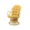 thumbnail image 4 of Java Lounge Swivel Rocking Chair with Light Brown Cushion Natural Rattan Wicker Handmade, Natural, 4 of 6