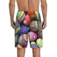 thumbnail image 3 of Kdxio Easter Eggs1 Print Mens Sleep Shorts Bottoms Soft Comfy Pajama Wear Pants with Drawstring Pockets, 3 of 7