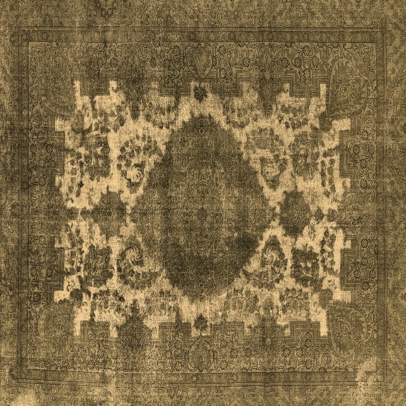 Ahgly Company Indoor Square Oriental Brown Industrial Area Rugs, 3' Square