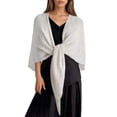 thumbnail image 2 of Shawl Wraps for Women Knitted Shawls and Wraps Scarf Fall Cardigan Sweaters Ponchos Wool Shoulder Tops,Thin Breathable Wrap for Dresses(White), 2 of 4