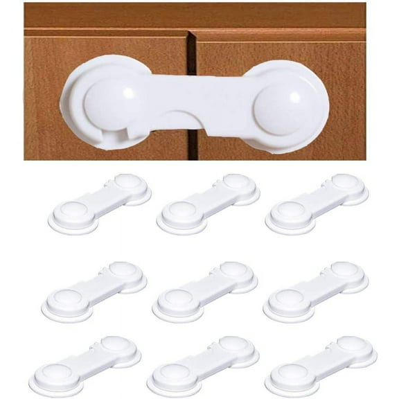Cabinet Locks for Baby, Child Proof Locks to Ensure Safety in the Home, 10 Pieces White, Designed for Easy Adult Access and Child Restriction