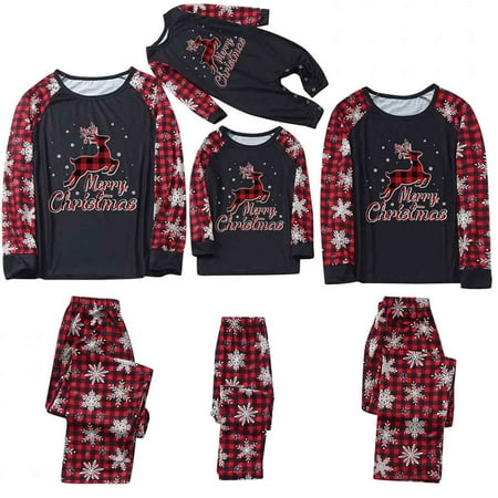 

Matching Pjs Christmas Pajamas for Family 2022 Buffalo Plaid Pants Matching Outfits Reindeer Elk Printed Jammies Xmas Sleepwears matching pajamas for couples
