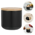 thumbnail image 2 of Caja de almacenamiento de cerámica de cereales duradera, contenedor de almacenamiento de cocina, caja de almacenamiento de sellado (negro, pequeño), 2 of 7