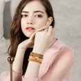 thumbnail image 6 of Surfer Heishi Clay Bead Bracelets for Women Bohemian Stackable Gold Beaded Stretch Bracelets Elastic Layering Friendship Bracelets Set Boho Jewelry, 6 of 6