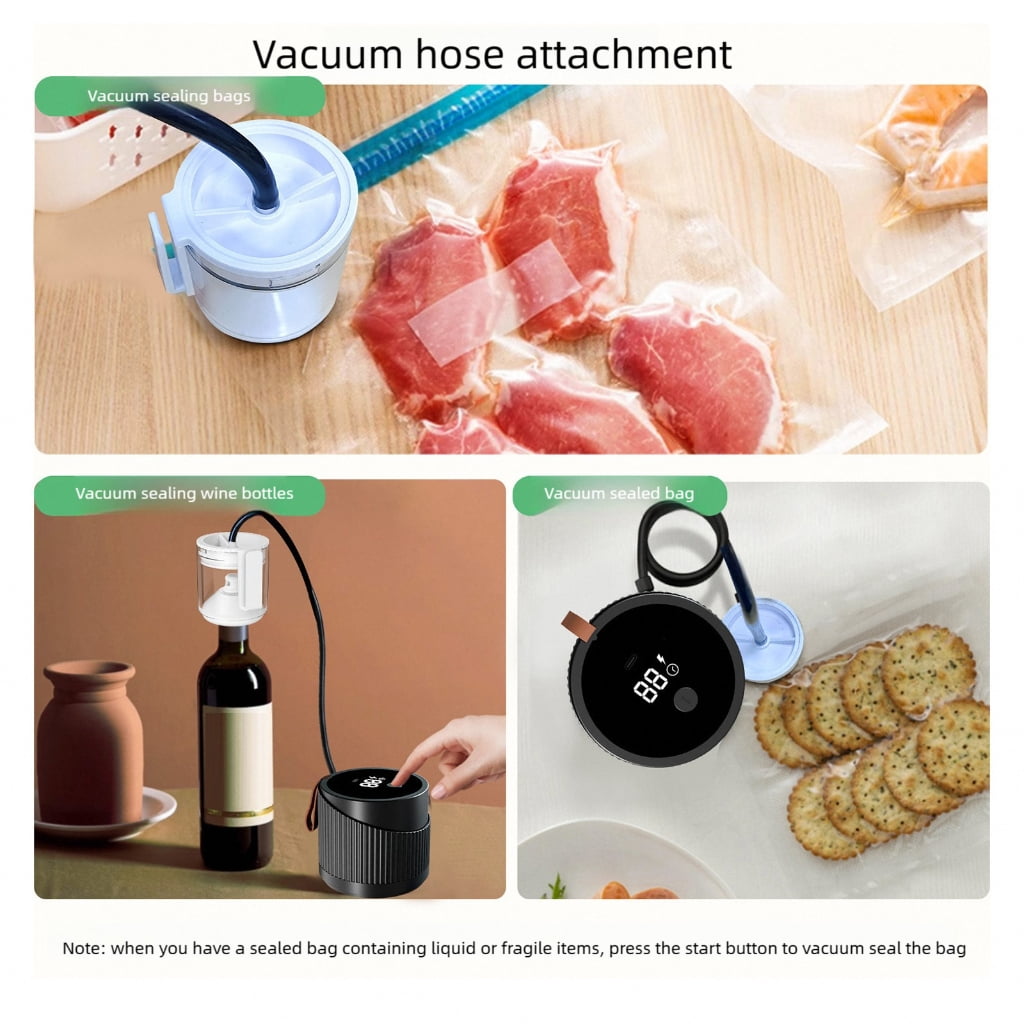 Miiottaa Electric Mason Jar Vacuum Sealer Kit Vacuum Bags Lunch Boxes Portable Vacuum