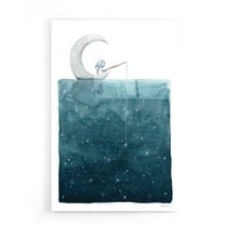 Epic Art 'Fishing For Stars' by Rachel Nieman, Acrylic Glass Wall Art, 16"x24"