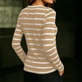 thumbnail image 3 of LIaqionyy Womens Striped Tops Long Sleeve Casual V Neck T Shirts Basic Lightweight Pullover Comfort Tee, 3 of 5