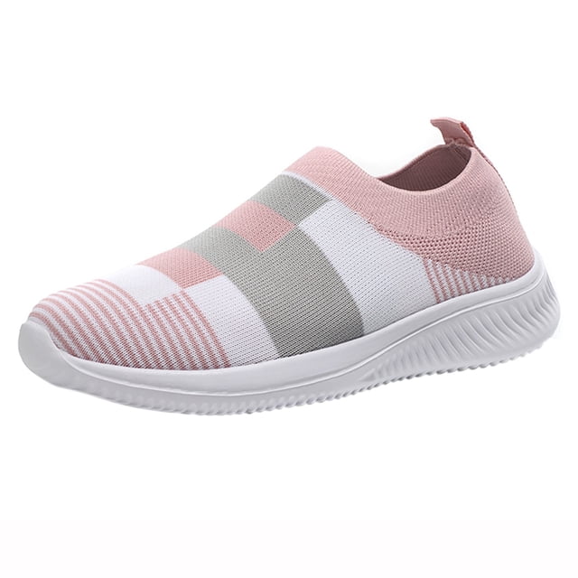 Dsscvnef Chaussures de Marche Respirantes en Maille pour Femmes Chaussures de Course Décontractées Espadrilles à Enfiler