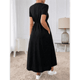 thumbnail image 5 of Women'S Short Sleeve Maxi Dresses Casual Long Dress with Pockets Black S, 5 of 7