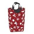 thumbnail image 1 of Waterproof Collapsible Laundry Hamper, Red Christmas Elements Aluminum Handle Laundry Bag Storage Basket, 50L, 1 of 6