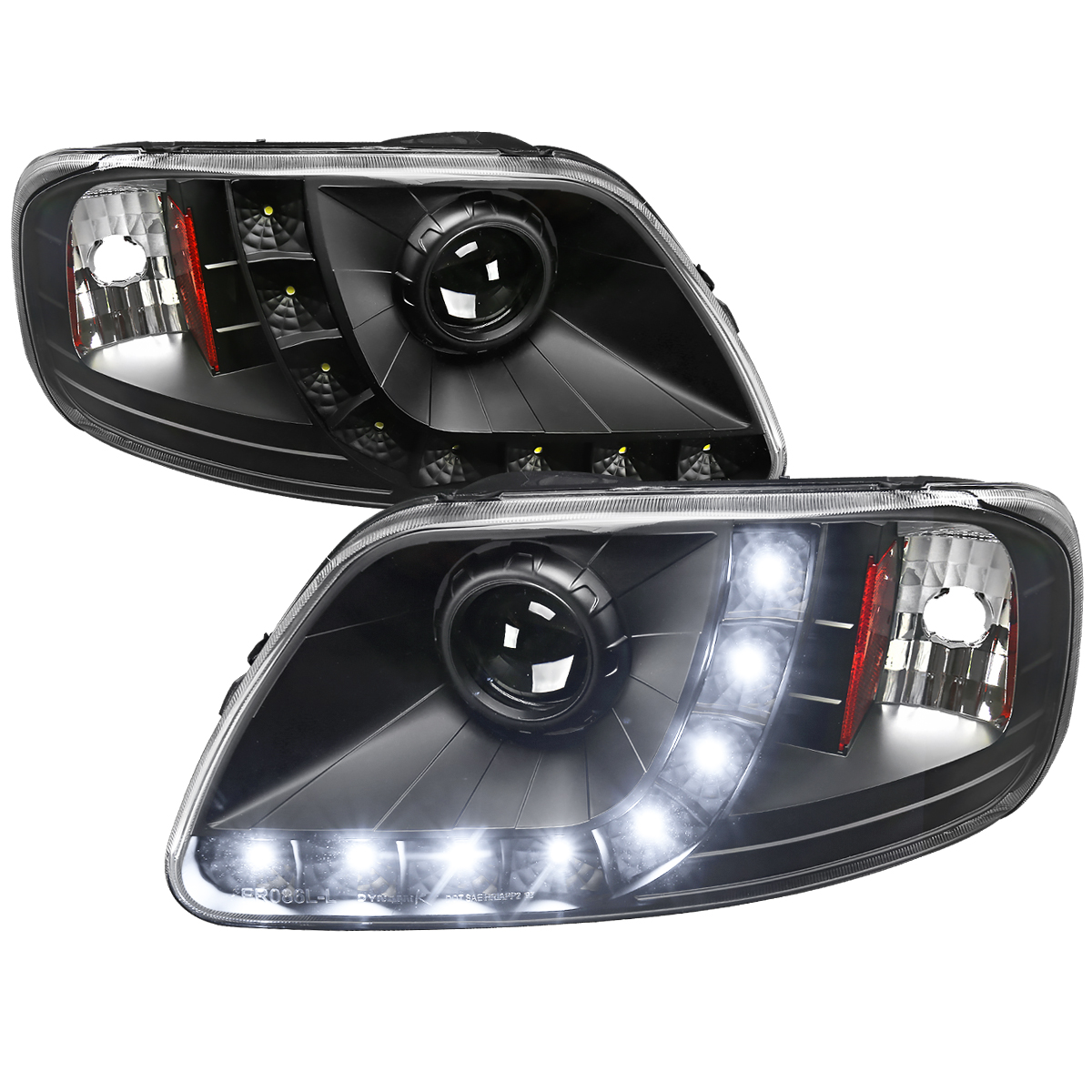 Smoke/Amber Crystal Headlight & Corner Signal Set For Ford F-150 (1997-2003) & Expedition (1997-2002) – Direct Replacement