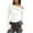 White, variant on Off the Shoulder Tops for Women Slim Fitted Ruched Long Sleeve Going out Casual Tee Shirts