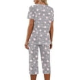 thumbnail image 4 of YanHoo Women's Summer Pajamas 2026 Short Sleeve Capri Set V Neck Sleepwear with Pockets Pjs Loungewear S-XXL, 4 of 6