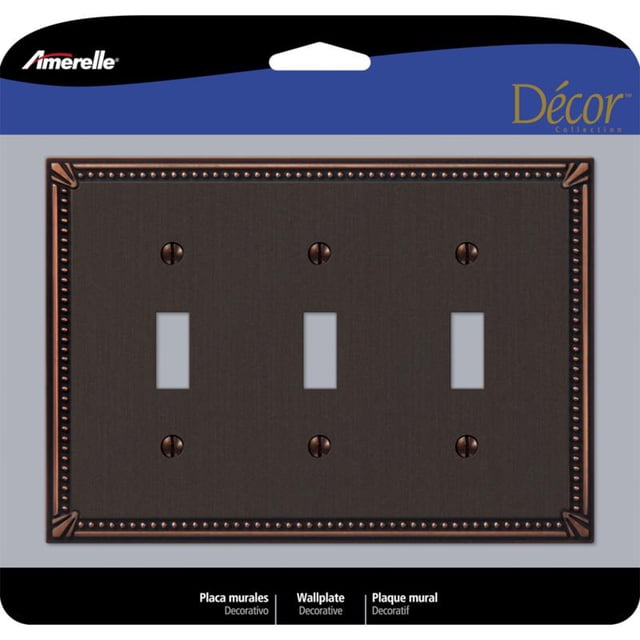 Plato de pared Amerelle Imperial Bead, bronce envejecido, 3 bandas