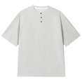 thumbnail image 2 of Mens Waffle Knit Short Sleeve Henley, Lightweight Athletic Fit Tee, Breathable Casual Wear for Summer & Gym, M, 2 of 5