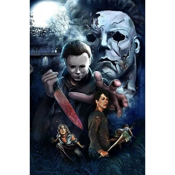 Halloween Diamond Painting Kits for Adults, 5D Slasher Diamond Art Kits for Beginners, DIY Full Drill Paint with Diamond, Home Wall Decor 12 x 16 Inch