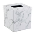 thumbnail image 2 of Hovmgk Tissue Cover Box for Bathroom & Kitchen, Facial Paper Organizer for Bedroom & Living Room, PU Tissue Storage Box with Stylish Cover, White, Easy to Refill & Clean, 15.4x15.4x14.8cm, 2 of 6