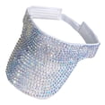 thumbnail image 2 of Shiny Bling Rhinestone Visor Sun Hat Adjustable Empty Top Outdoor Hat for Beach White colorful, 2 of 8