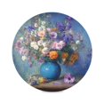 thumbnail image 2 of 15.4" Round Placemat Set of 1 Polyester Fabric Place Mats Non-Slip Dining Kitchen Table Mats for Kitchen Party Decor Vintage Style Vase, 2 of 5