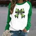 thumbnail image 5 of St Patricks Day Sweatshirt Women Shamrock Long Sleeve Shirt Casual Crewneck Pullover Adies Bow Print Tops St Patrick's Day Shirt, 5 of 7