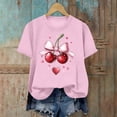 thumbnail image 4 of PNTUTB Fashion Versatile Women's Valentine's Day Print Casual Crew Neck Short Sleeve Comfort Loose T Shirt, 4 of 6