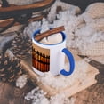 thumbnail image 5 of 3dRose, Sunset at U Bein Bridge. Pahtodawgyi Lake. Mandalay. Myanmar., 15oz Two-Tone Blue Mug, 5 of 7