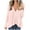 Pink, variant on Goodtrade8 Plus Size Tops for Women Blue Button Solid Color Casual V-Neck Long Sleeve Shirts for Women