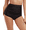 Black, variant on Firpearl Women's Retro High Waisted Bikini Bottoms Ruched Swimsuit Bottom Swim Shorts