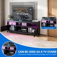 thumbnail image 4 of Dextrus TV Cabinet with Storage, LED Lights, and Power Outlet, TV Stand for Living Room, Bedroom, or Apartment, Accommodate 65 Inch TVs, Black, 4 of 7