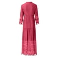 thumbnail image 5 of Women's Deep V-Neck Bell Sleeve Maxi Dress - Embroidered & Crochet Trim Beach Cover-Up Summer 2025,Size S, 5 of 5