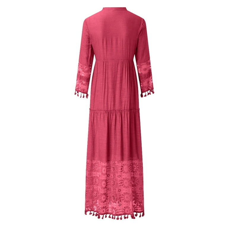 Youmylove Summer Dresses for Women Fashion Solid Lace Patchwork Fringe Long Sleeve Dress Beach Holiday Dress Women's Bikini Coverups - Walmart.com Youmylove Summer Dresses for Women Fashion Solid Lace Patchwork Fringe Long Sleeve Dress Beach Holiday Dress Women's Bikini Coverups - Walmart.com