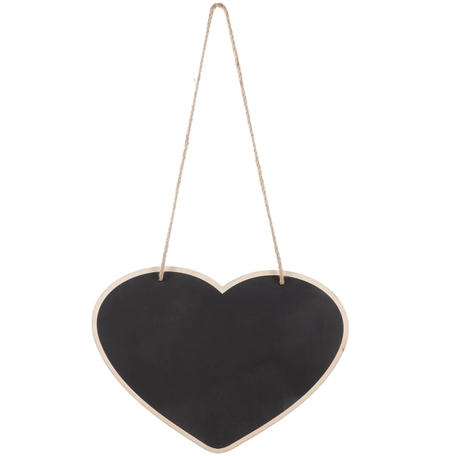 Miangastore 1 Pcs Wooden Blackboard Heart Shaped Chalkboard Creative Message Board with Rope
