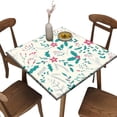 thumbnail image 1 of Edge Fitted Square Elastic Tablecloth, Leaf Pattern Printed on Elastic Polyester Table Cloth, for Outdoor Patio and Indoor Kitchen Dining Party, Fit for 42" x 42"Square Table, 1 of 1