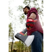 INTERTOOL 15-inch Camping Hatchet, Wood Chopping Axe, 1.8 lbs, Shock Absorbing Fiberglass Anti-Slip Handle HT-0262