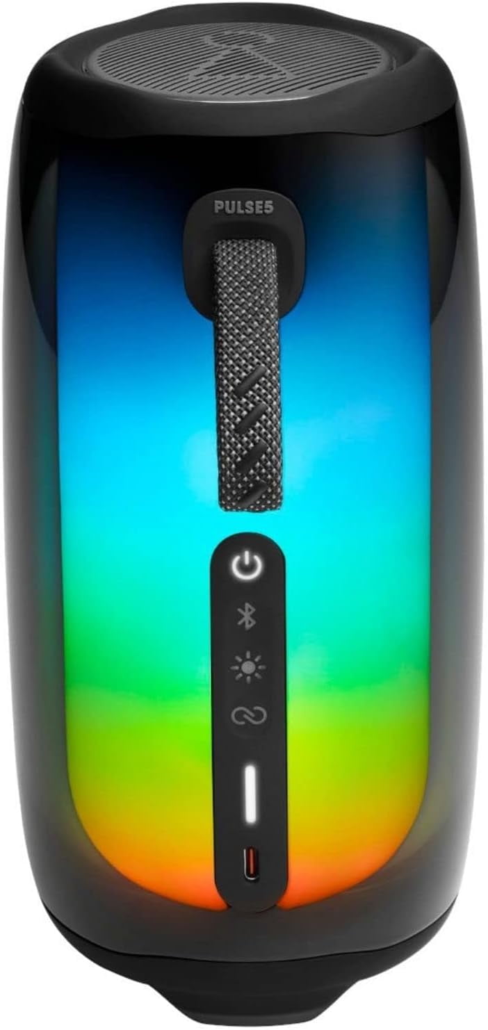 Restored JBL JBLPULSE5BLKAM Pulse 5 Portable Bluetooth Speaker with 360-Degree Light Show (Black) (Refurbished)