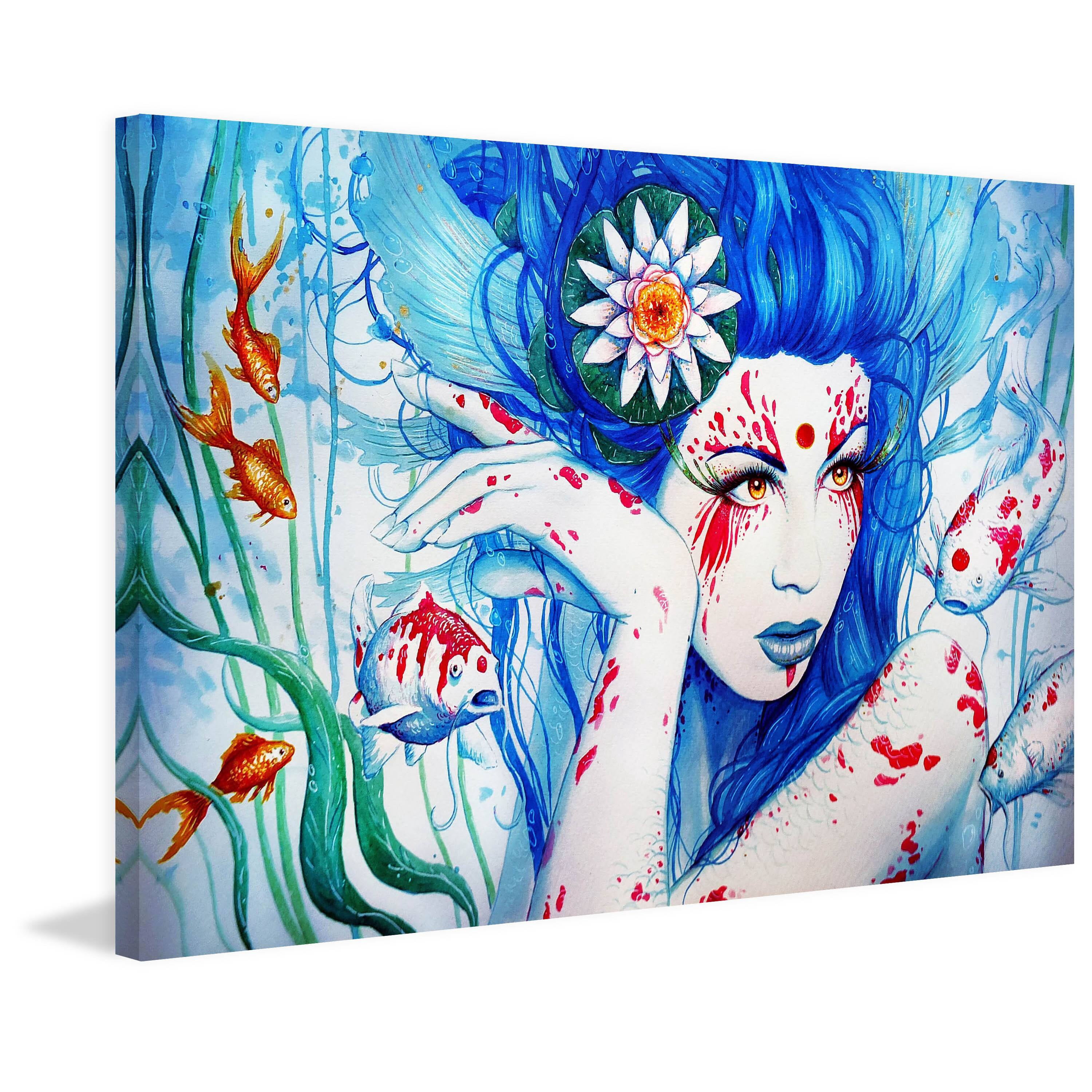 Marmont Hill "Lady Koi" Painting Print on Canvas
