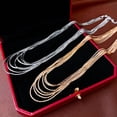 thumbnail image 4 of European and American Simple Metal Multi-Layer Twin Necklace Real Gold Plating Personal Influencer Elegant High-Grade Clavicle Necklace Women, 4 of 7