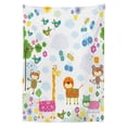 thumbnail image 3 of Ambesonne Cartoon Tablecloth Rectangular Table Cover, Floral Funny Animals, 60"x84", Multicolor, 3 of 4