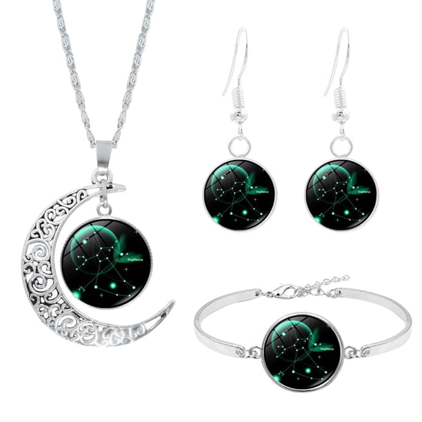 Fiudx Conjunto de Joyas de Constelación, Delicado Collar Astrológico, Pendientes y Pulsera a Juego, Estilo Único para Uso Diario, Regalo Perfecto para Mujeres, Cumpleaños o Aniversarios, Diseño Multi
