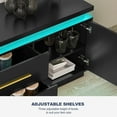 thumbnail image 3 of BELLEZE 67" TV Stand for TV up to 75",  with LED Lights Change to Melody of Music - Studio (Black), 3 of 7