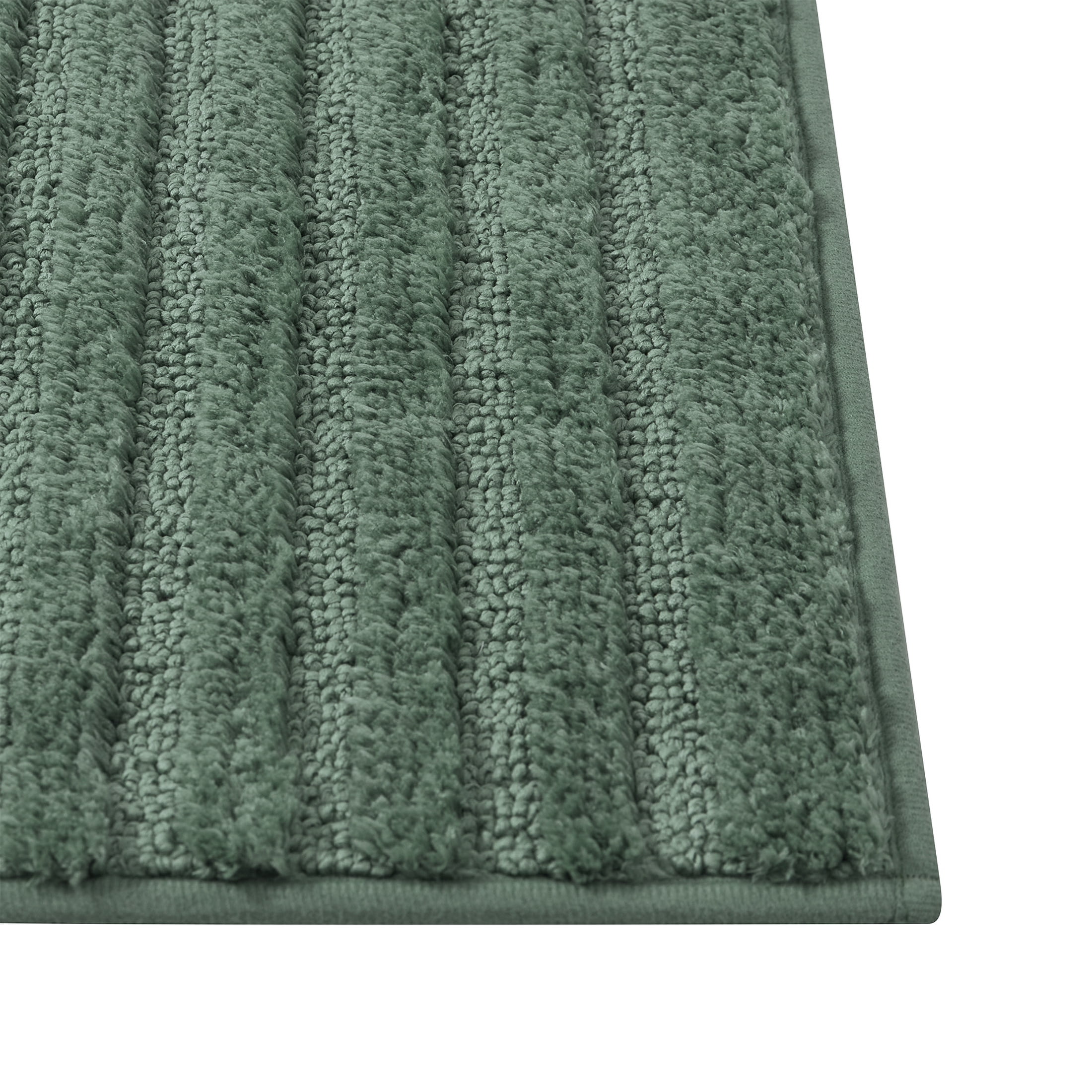 Mainstays 16-Piece Deco Green Floral Shower Curtain Bathroom Set – Green Fabric Curtain with Rug, Hooks, Soap Pump & Tray