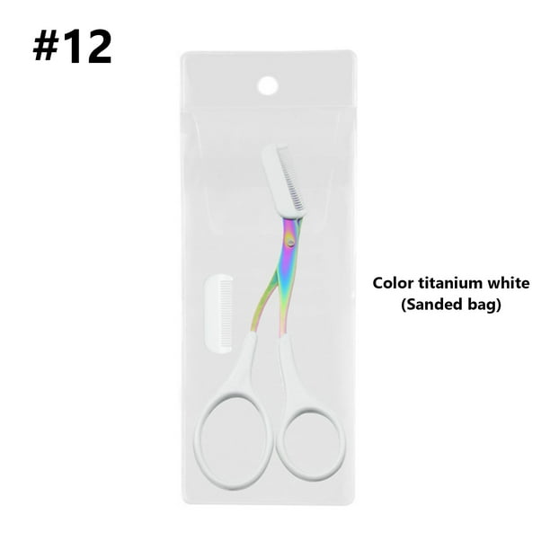 Fiudx Tijeras para Cejas, Recortador de Precisión de Acero Inoxidable, Mango Ergonómico Antideslizante, Diseño de Peine Protector, Perfectas para Dar Forma a Los Esfuerzos de Cuidado Personal, Regalo